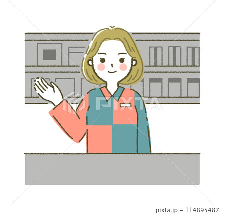 コンビニ店員のイラスト素材 いろいろな仕事 働く女性 コンビニ店員のイラスト素材 いろいろな仕事 働く女性 114895487