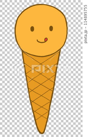 Ice cream illustration (tongue out/licking) Ice cream illustration (tongue out/licking) 114895755