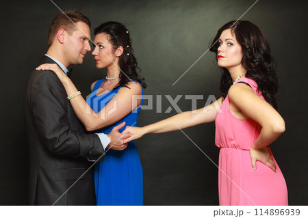 Couple and his jealous woman lover Couple and his jealous woman lover 114896939