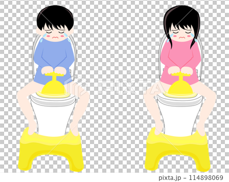 泣いているトイレに座る子供 泣いているトイレに座る子供 114898069