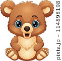 Cartoon happy baby brown bear  114898198