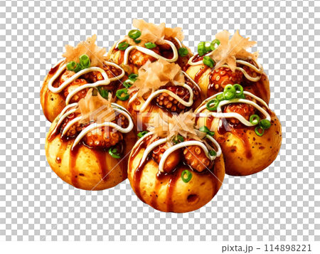 Realistic takoyaki illustration 114898221