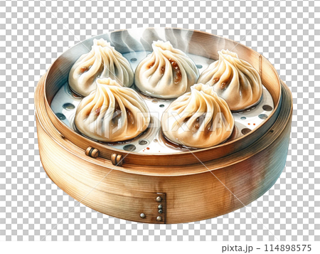 寫實小籠包插畫 寫實小籠包插畫 114898575