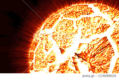 爆発寸前の惑星イメージイラスト 114899020