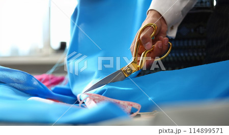 Tailoring Service Dressmaking Process Closeup Shot Tailoring Service Dressmaking Process Closeup Shot 114899571