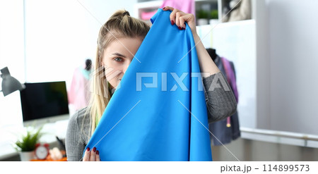 Fashion Clothes Design Fabric Selection Concept 114899573