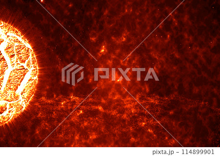 爆発寸前の惑星イメージイラスト 114899901