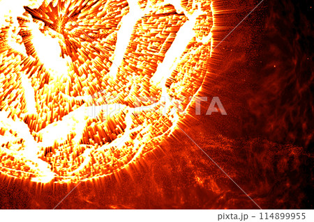 爆発寸前の惑星イメージイラスト 114899955