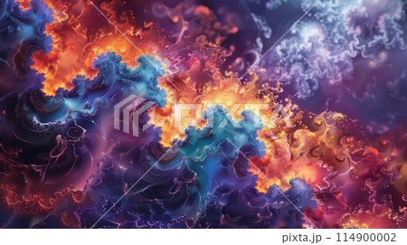 Abstract Fractals: Colorful patterns depicting math's beauty and infinite complexity. 114900002