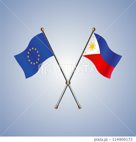 Europe and Philippines flags. Vector Illustration 114900172