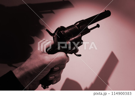 Pistol gun artistic photo book cover design 114900383