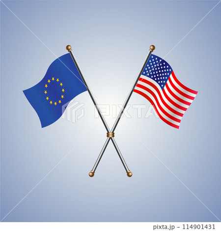 Europe and United States flags. Vector Illustration Europe and United States flags. Vector Illustration 114901431