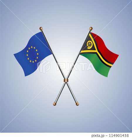 Europe and Vanuatu flags. Vector Illustration Europe and Vanuatu flags. Vector Illustration 114901438