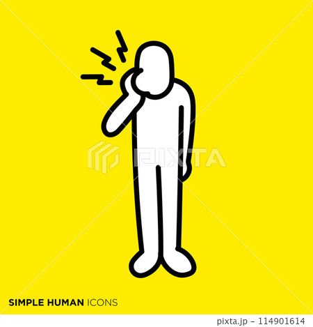 シンプルな人間のアイコンシリーズ,歯が痛い人 114901614