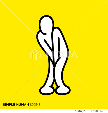 シンプルな人間のアイコンシリーズ,トイレに行くのを我慢する人 シンプルな人間のアイコンシリーズ,トイレに行くのを我慢する人 114901628