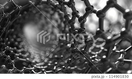 Carbon nanotubes image shows complex patterns, signaling big tech potential. 114901830