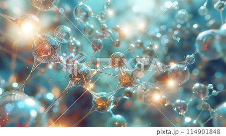 Digital art of molecules assembling into...のイラスト素材 [114901848] - PIXTA