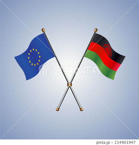 Europe and Malawi flags. Vector Illustration Europe and Malawi flags. Vector Illustration 114901947