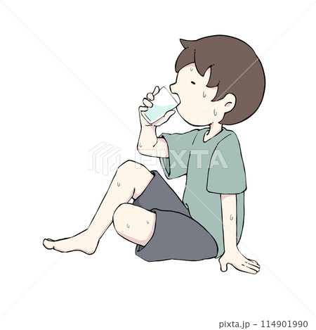 水を飲む男の子(汗だくver.) 水を飲む男の子(汗だくver.) 114901990
