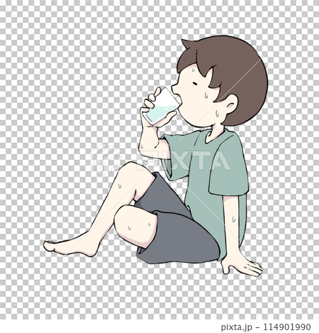 水を飲む男の子(汗だくver.) 水を飲む男の子(汗だくver.) 114901990