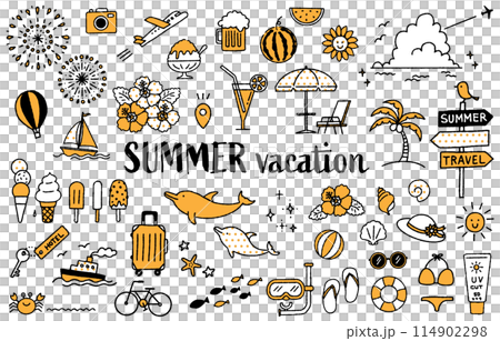 簡單可愛的夏日插畫集(2色) 簡單可愛的夏日插畫集(2色) 114902298