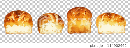 Watercolor bread illustration set Generative AI 114902462