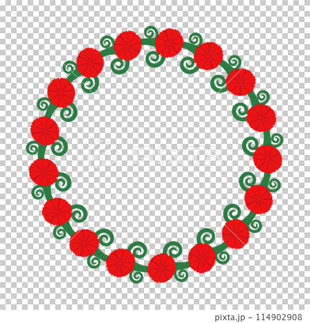 Illustration of a circular frame of carnations Illustration of a circular frame of carnations 114902908