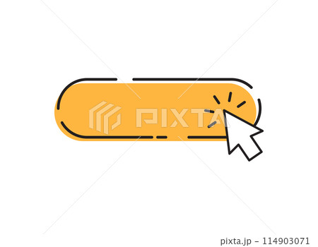 Click here banner icon in flat style. Ecommerce vector illustration on isolated background. Shopping sign business concept. Click here banner icon in flat style. Ecommerce vector illustration on isolated background. Shopping sign business concept. 114903071