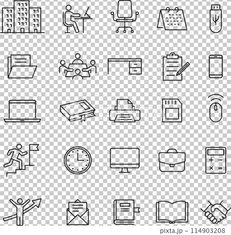 ベクターのオフィスに関する線画アイコンセット 114903208