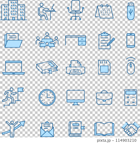Set of two blue office line icons 114903210