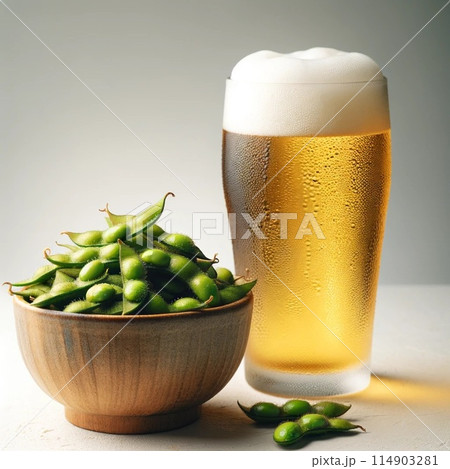 おいしい生ビールと枝豆 114903281