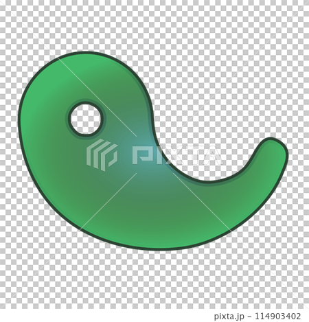 綠色勾玉的插圖 綠色勾玉的插圖 114903402