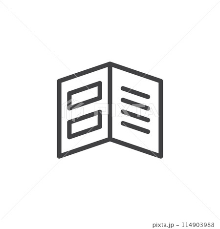 Brochure flyer icon in flat style. Booklet vector illustration on isolated background. Poster sign business concept. 114903988
