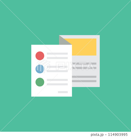 Brochure flyer icon in flat style. Booklet vector illustration on isolated background. Poster sign business concept. 114903995