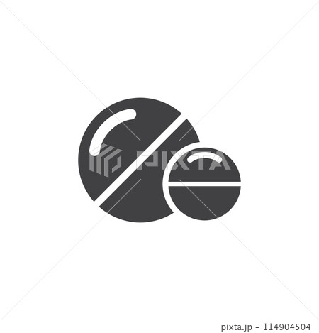 Pills capsules icon in flat style. Medical tablet vector illustration on isolated background. Healthcare drug sign business concept. 114904504