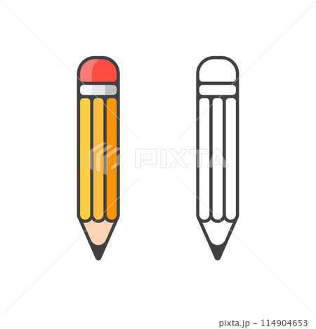 Pencil icon in flat style. Office supplies vector illustration on isolated background. Writing sign business concept. 114904653