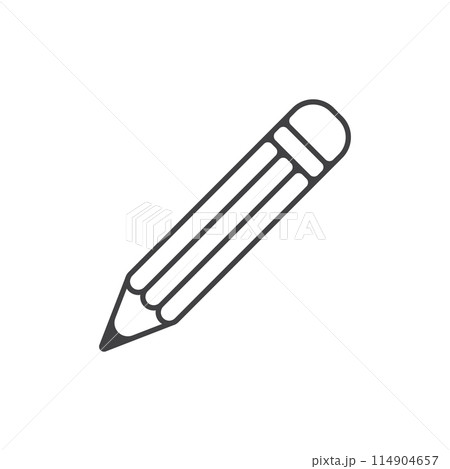 Pencil icon in flat style. Office supplies vector illustration on isolated background. Writing sign business concept. 114904657