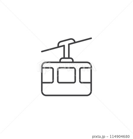 Ski cable car in flat style. Funicular vector illustration on isolated background. Gondola sign business concept. Ski cable car in flat style. Funicular vector illustration on isolated background. Gondola sign business concept. 114904680