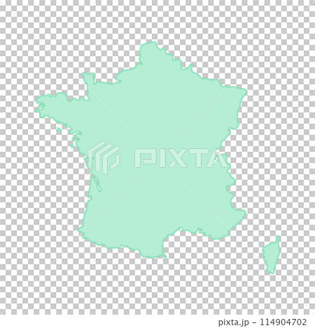 Simple map of France - Stylish map in light green 114904702