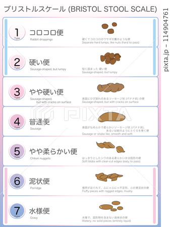 【医療】ブリストル・スケール (BRISTOL STOOL SCALE) による排便の性状分類 114904761