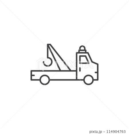 Tow track icon in flat style. Service car vector illustration on isolated background. Transport sign business concept. 114904763