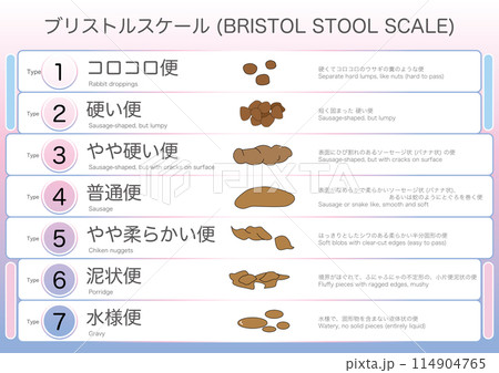 【医療】ブリストル・スケール (BRISTOL STOOL SCALE) による排便の性状分類 114904765