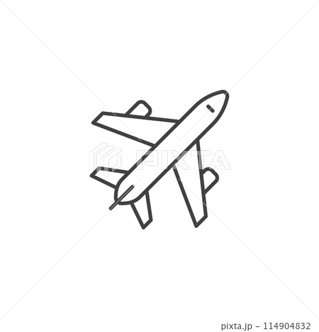 Airplane icon in flat style. Plane vector illustration on isolated background. Transport sign business concept. 114904832
