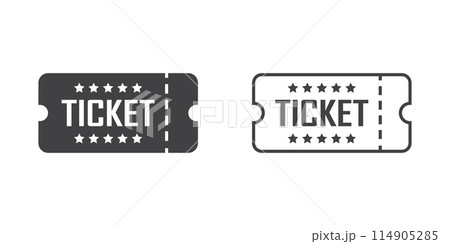 Ticket icon in flat style. Coupon vector illustration on isolated background. Voucher sign business concept. 114905285