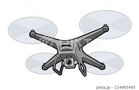 飛行するドローン 114905495