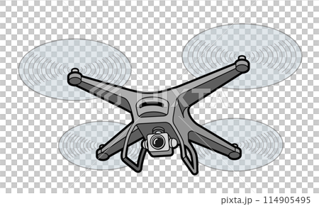 飛行するドローン 114905495