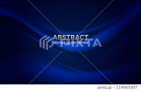 Abstract blue wave curve luxury premium elegance creative design modern background vecto 114905897