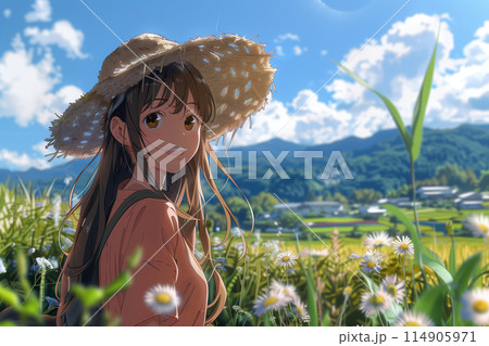 夏の田舎道 114905971
