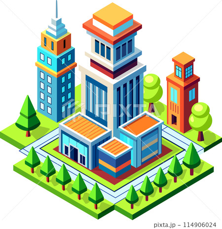 Isometric urban megalopolis top view of the city infrastructure town, Isometric urban megalopolis top view of the city infrastructure town, 114906024