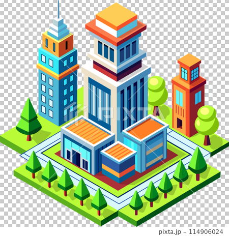 Isometric urban megalopolis top view of the city infrastructure town, Isometric urban megalopolis top view of the city infrastructure town, 114906024
